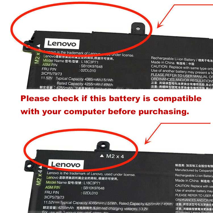 LENOVO L18L3P73バッテリー